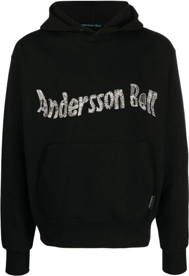 Andersson Bell Hoodie met geborduurd logo Zwart