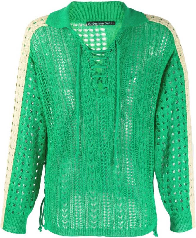 Andersson Bell Opengebreide sweater Groen
