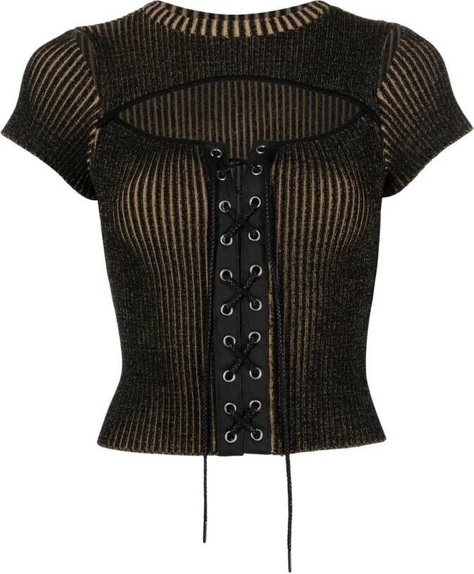 Andersson Bell Top met uitgesneden detail Zwart