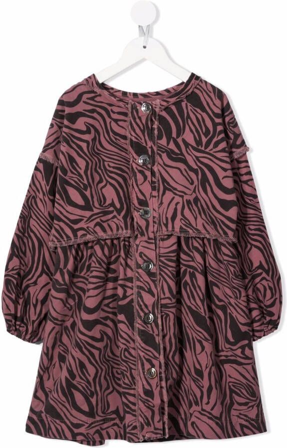Andorine Midi-jurk met tijgerprint Roze