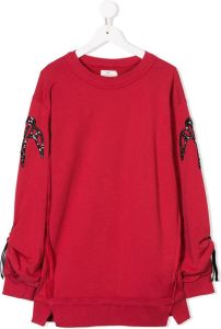 Andorine Sweaterjurk met borduurwerk Rood