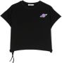 Andorine T-shirt met patch Zwart - Thumbnail 1