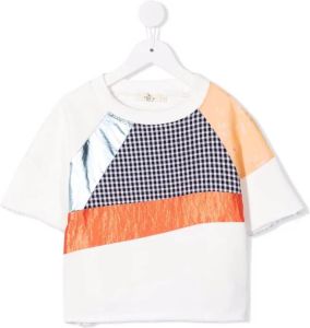 Andorine T-shirt met patchwork Wit