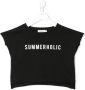 Andorine T-shirt met Summerholic print Zwart - Thumbnail 1
