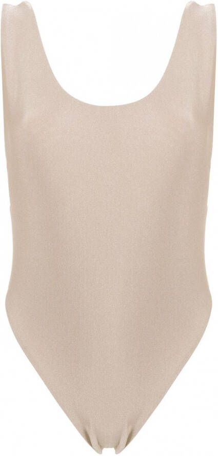 Andrea Bogosian Badpak met gedraaide bandjes Beige