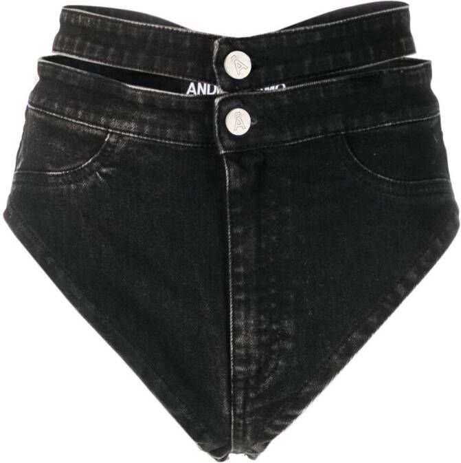 ANDREĀDAMO Denim shorts Zwart