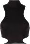 ANDREĀDAMO cut-out jersey crop top Zwart - Thumbnail 1