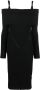 ANDREĀDAMO Off-shoulder jurk Zwart - Thumbnail 1