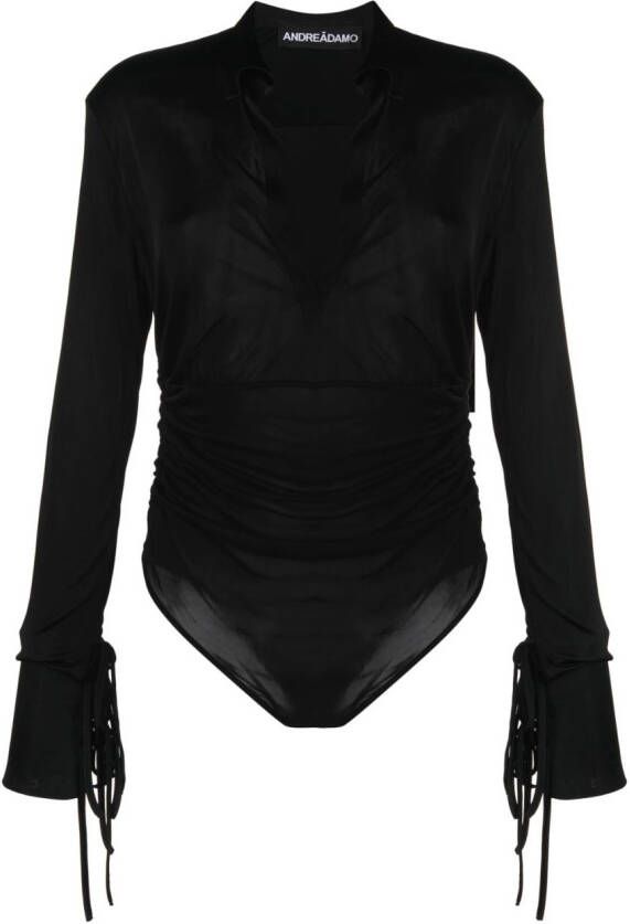 ANDREĀDAMO Semi-doorzichtig blouse Zwart