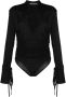 ANDREĀDAMO Semi-doorzichtig blouse Zwart - Thumbnail 1