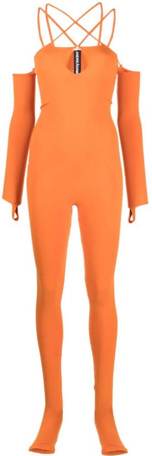 ANDREĀDAMO Uitgesneden jumpsuit Oranje