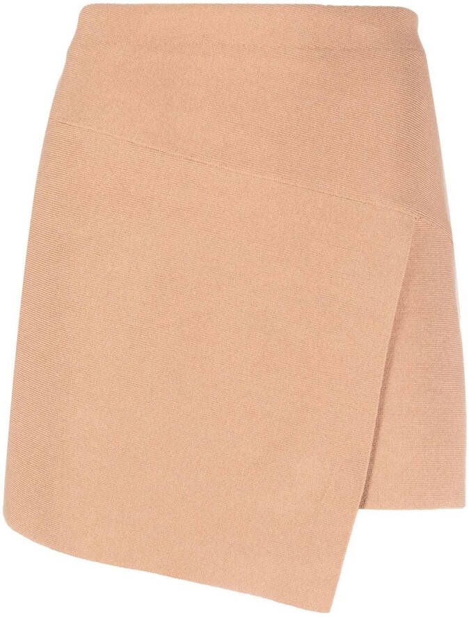 ANDREĀDAMO Asymmetrische wikkelrok Beige