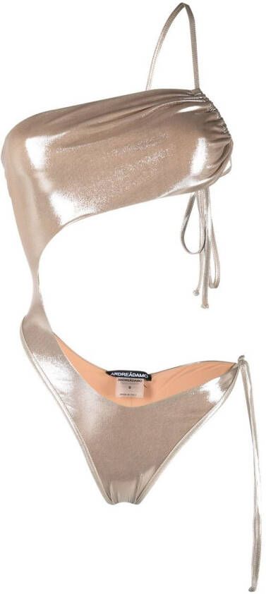 ANDREĀDAMO Asymmetrisch badpak Beige