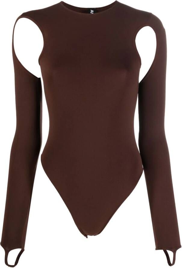 ANDREĀDAMO Blouse met uitgesneden detail Bruin