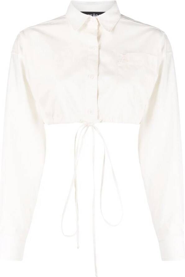 ANDREĀDAMO Cropped blouse Wit