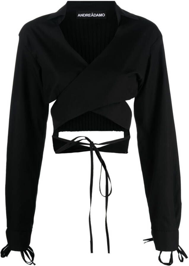 ANDREĀDAMO Cropped sweater Zwart