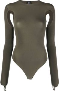 ANDREĀDAMO cut-out detail long-sleeve bodysuit Groen