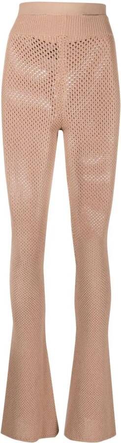 ANDREĀDAMO Geperforeerde broek Beige