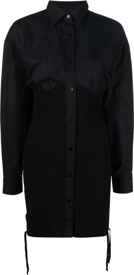 ANDREĀDAMO Gestructureerde blousejurk Zwart