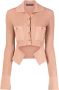 ANDREĀDAMO Ribgebreide top Beige - Thumbnail 1