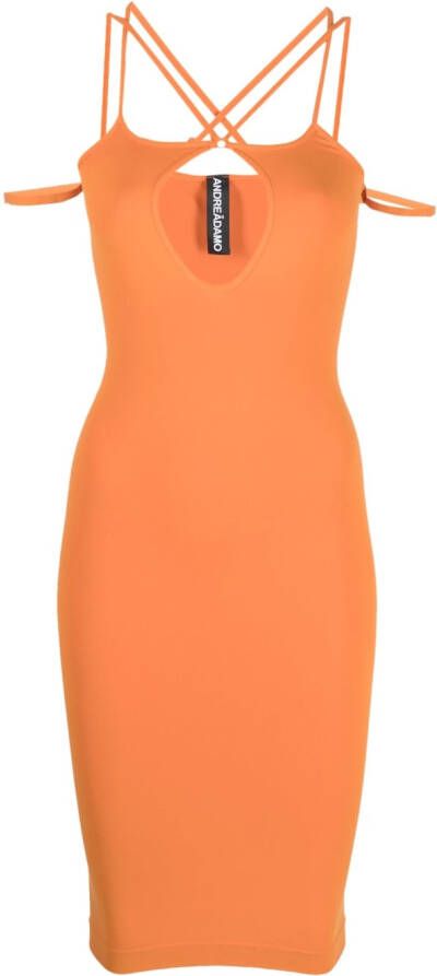 ANDREĀDAMO Midi-jurk met bandje Oranje