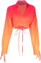 ANDREĀDAMO Blouse met gestrikte taille Oranje - Thumbnail 1