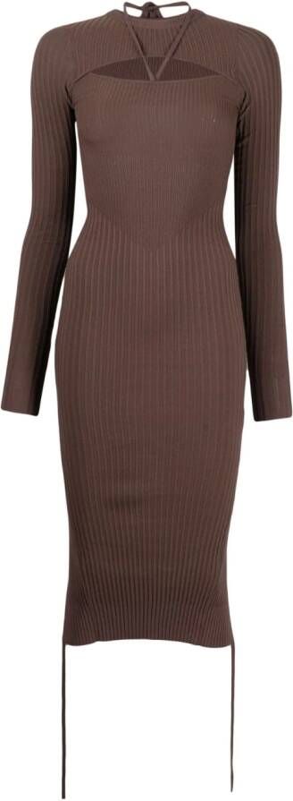 ANDREĀDAMO Uitgesneden jurk Bruin