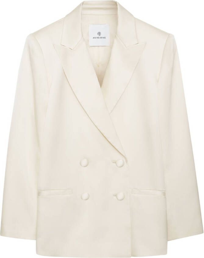 ANINE BING Blazer met dubbele rij knopen Wit