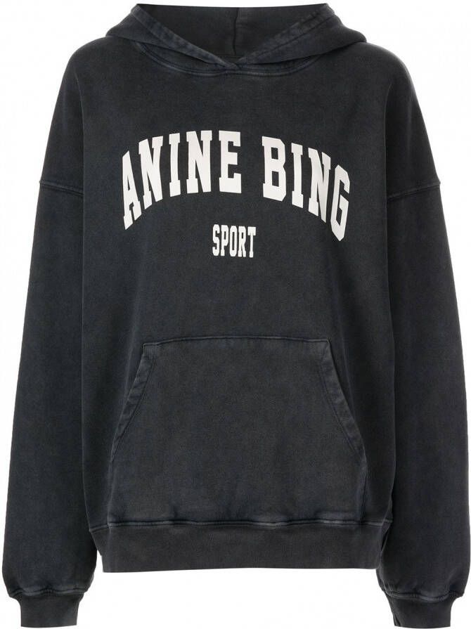 ANINE BING Hoodie met print Zwart