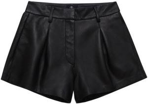 ANINE BING Leren shorts Zwart