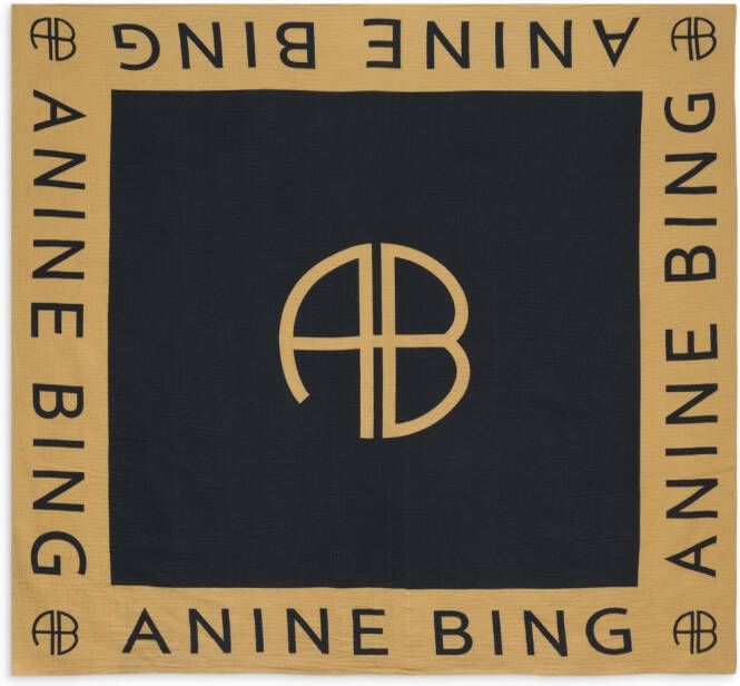 ANINE BING Wikkelrok met logoprint Zwart