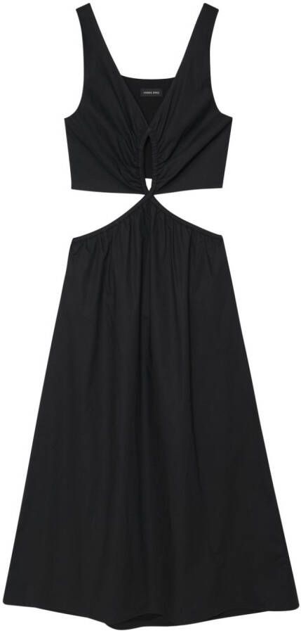 ANINE BING Dione katoen-popeline midi-jurk Zwart