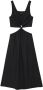 ANINE BING Dione katoen-popeline midi-jurk Zwart - Thumbnail 1