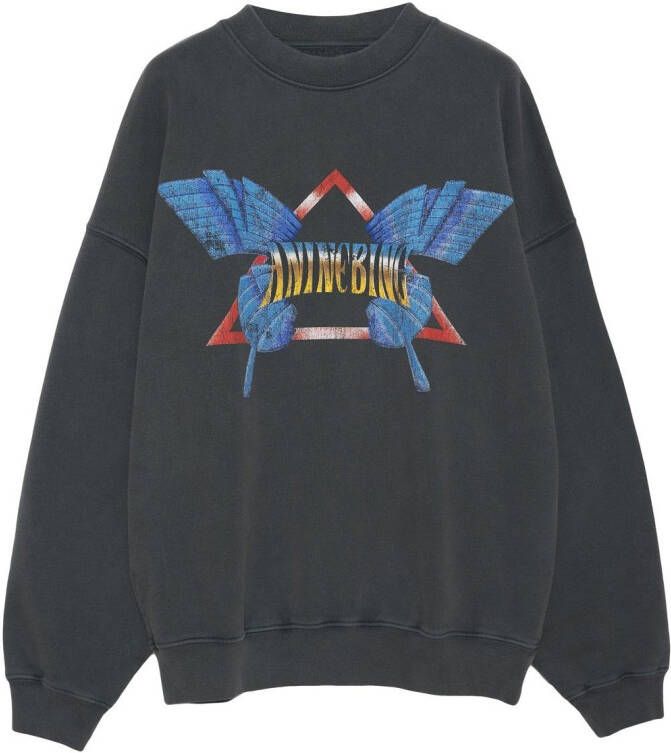 ANINE BING Sweater met logoprint Zwart