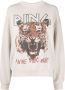Anine Bing Vintage Tiger Crewneck Sweater in Greige White Dames - Thumbnail 1