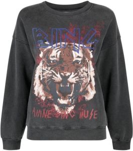 ANINE BING Sweater met tijgerprint Zwart