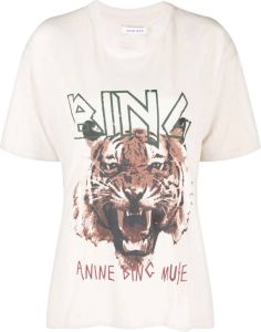 ANINE BING T-shirt met tijgerprint Beige