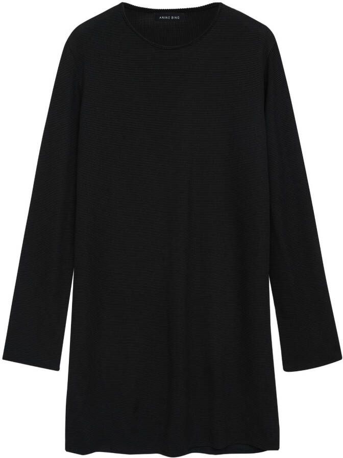ANINE BING T-shirtjurk met wafelpatroon Zwart