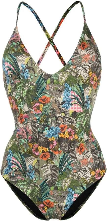 Anjuna Badpak met print Groen