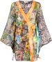 Anjuna Jurk met multi-print Beige - Thumbnail 1