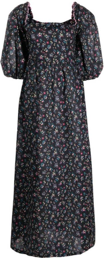 Anjuna Maxi-jurk met bloemenprint Zwart