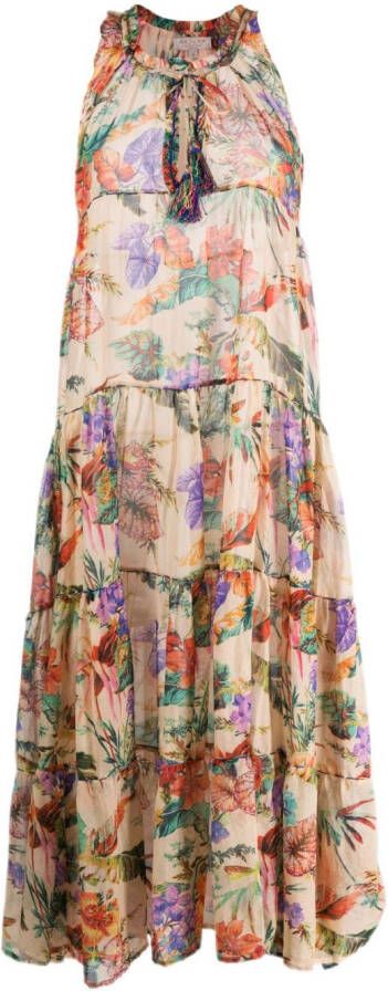 Anjuna Midi-jurk met bloemenprint Beige