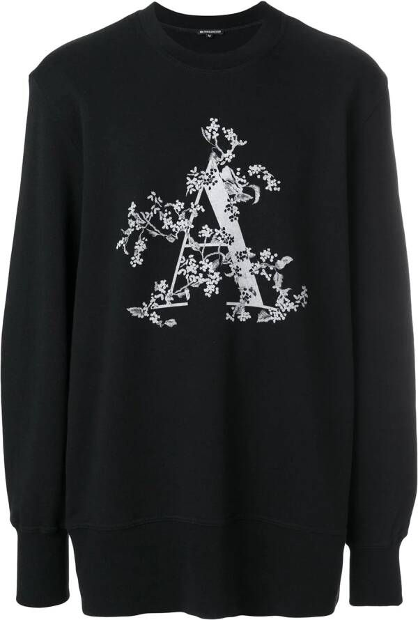 Ann Demeulemeester casual sweater met print Zwart