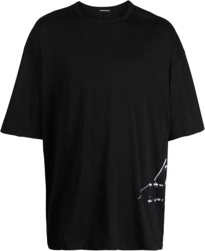 Ann Demeulemeester T-shirt met tekst Zwart