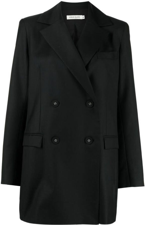 Anna Quan Blazer met dubbele rij knopen Zwart