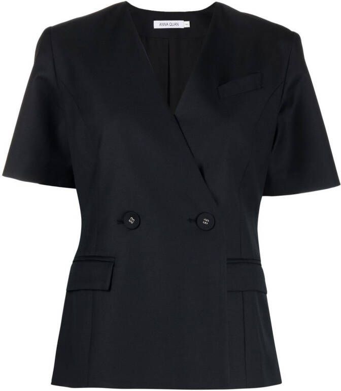 Anna Quan Blazer met dubbele rij knopen Zwart