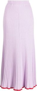 Anna Quan Felicia contrasting-trim knitted skirt Paars