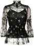 Anna Sui Blouse met geborduurde bloemen Zwart - Thumbnail 1