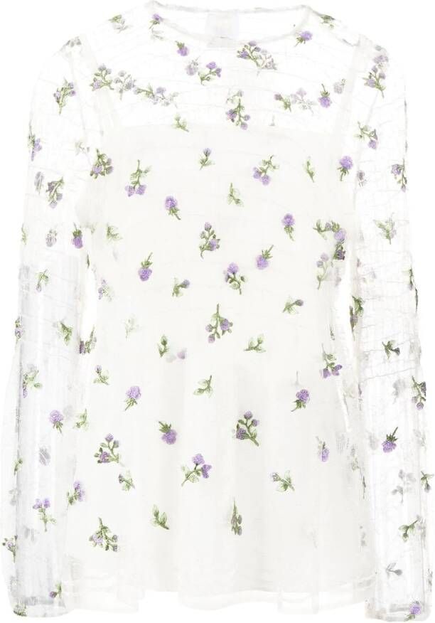 Anna Sui Doorzichtige blouse Wit