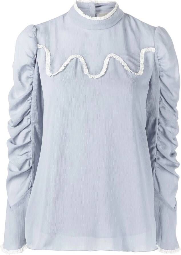 Anna Sui Top met ruche afwerking Blauw